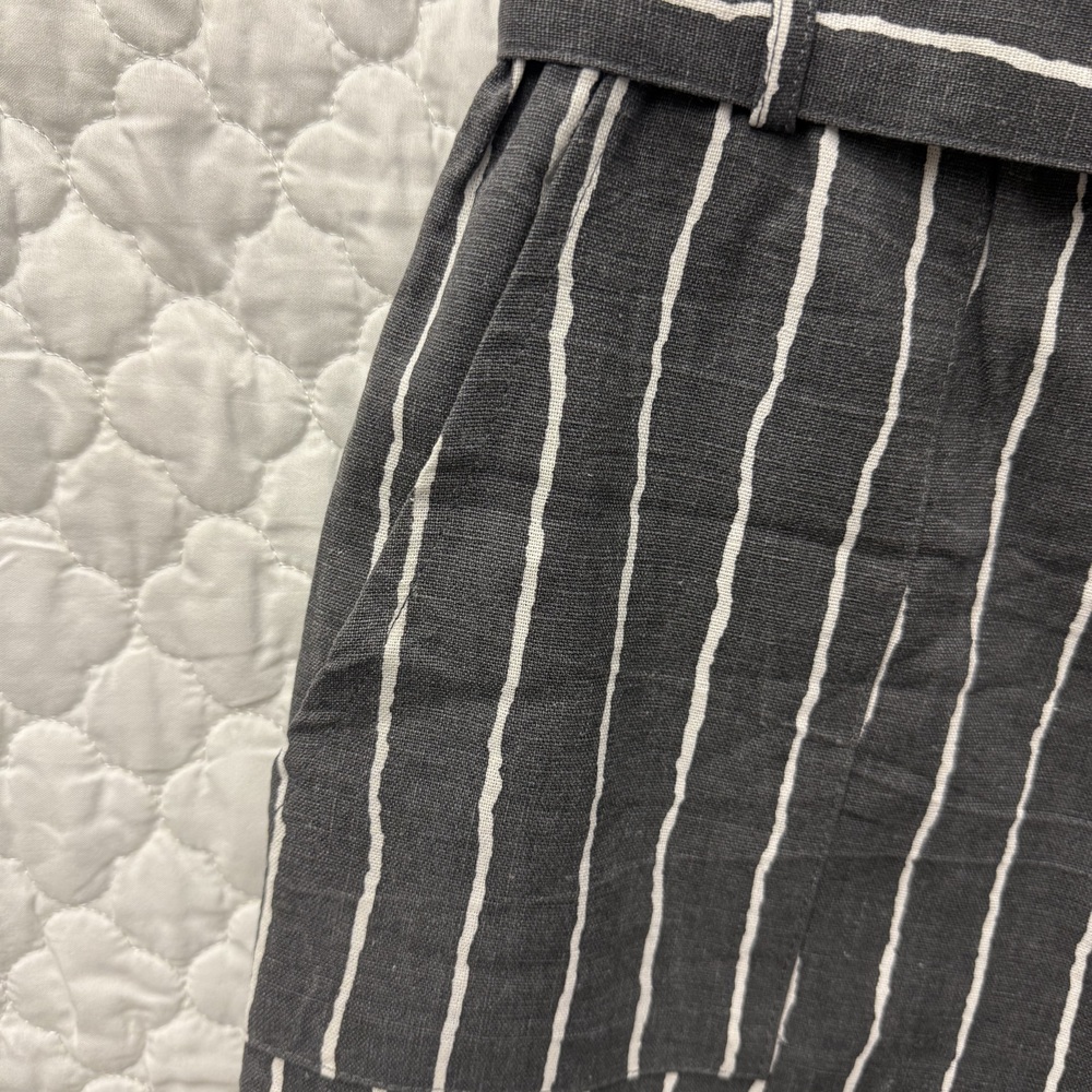 NWT Sans Souci Striped Linen Blend Paperbag Shorts Medium - Picture 4 of 7